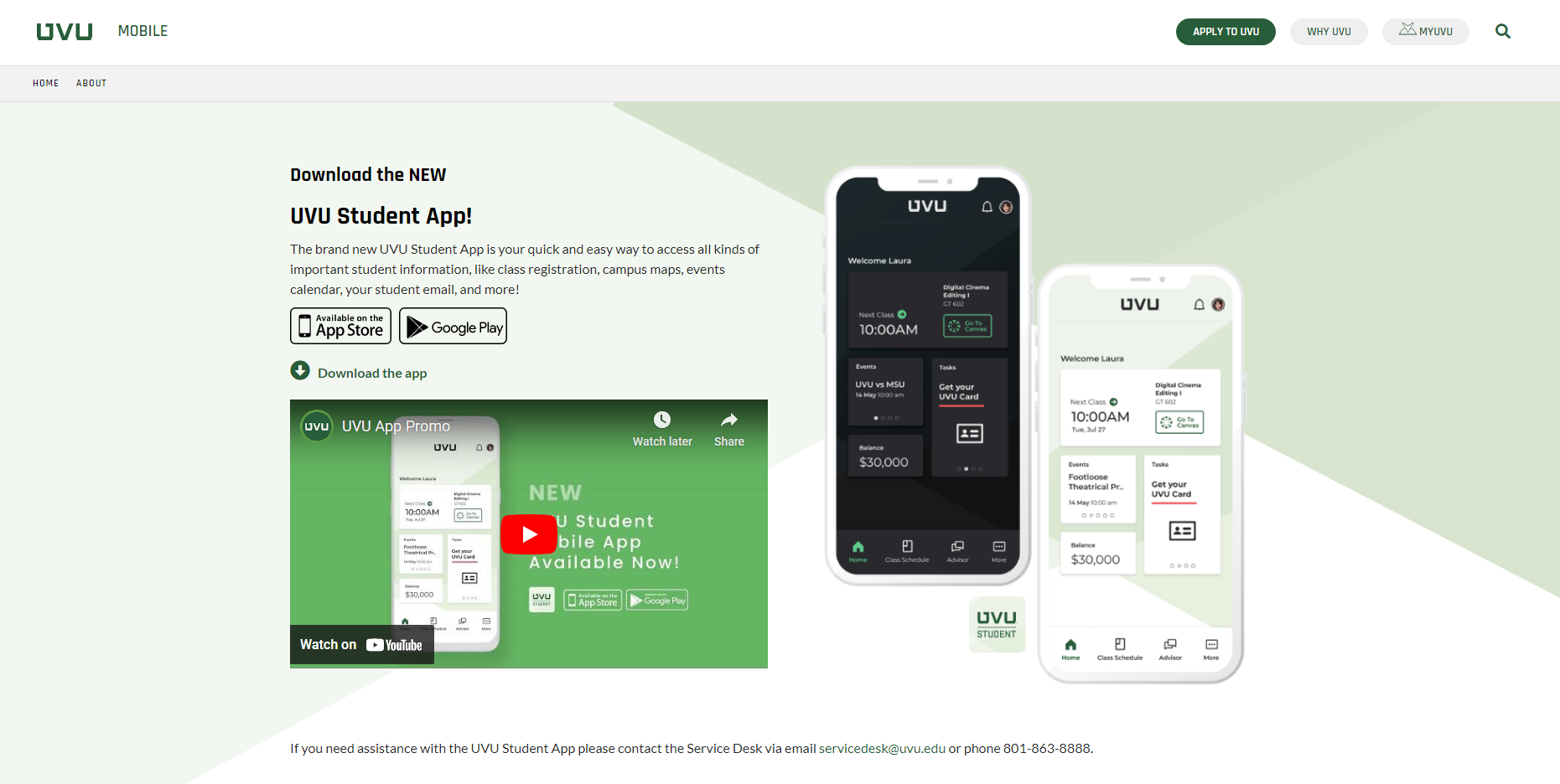 preview for UVU Student Mobile App